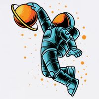 Astronaut Basketball Player Garment-Dyed Sweatshirt