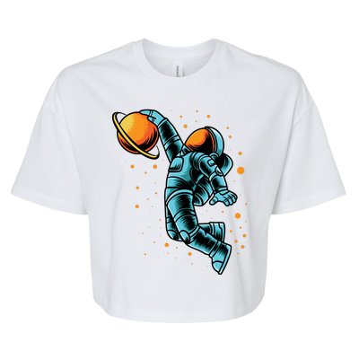 Astronaut Basketball Player Bella+Canvas Jersey Crop Tee