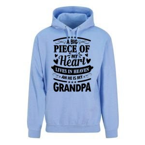 A Big Piece Of My Heart Lives In Heaven And He Is My Grandpa Gift Unisex Surf Hoodie