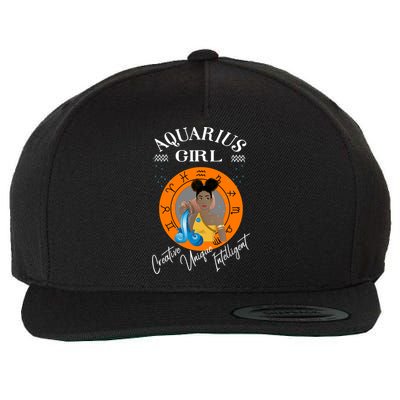 Aquarius Black Queen Zodiac Horoscope Traits Cute Gift Wool Snapback Cap