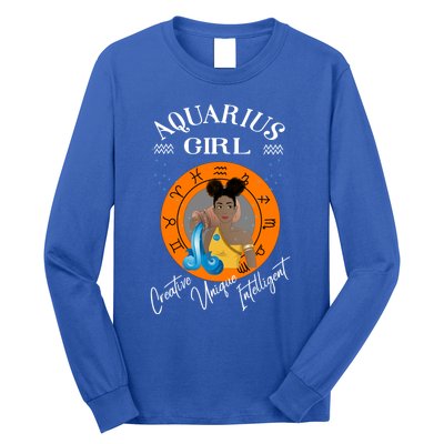 Aquarius Black Queen Zodiac Horoscope Traits Cute Gift Long Sleeve Shirt