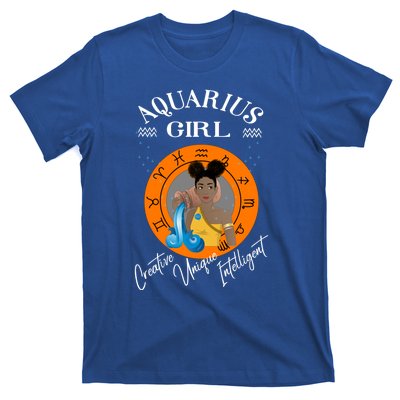 Aquarius Black Queen Zodiac Horoscope Traits Cute Gift T-Shirt