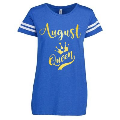 August Birthday Queen Tee Gift Enza Ladies Jersey Football T-Shirt