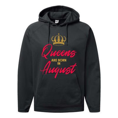 August Born Queens Queen Princess Birthday Performance Fleece Hoodie