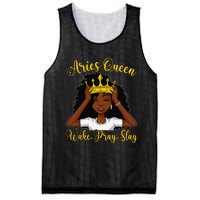 Aries Black Queen Wake Pray Slay Zodiac Birthday Wo Mesh Reversible Basketball Jersey Tank