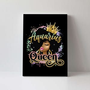 Aquarius Black Queen January February Birthday Canvas