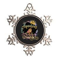 Aquarius Black Queen January February Birthday Metallic Star Ornament