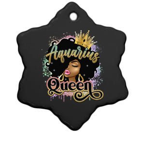 Aquarius Black Queen January February Birthday Ceramic Star Ornament