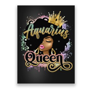 Aquarius Black Queen January February Birthday Poster