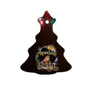 Aquarius Black Queen January February Birthday Ceramic Tree Ornament