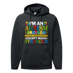 Autism Brother Quotes Motivational Autism Awareness Autism Support Performance Fleece Hoodie