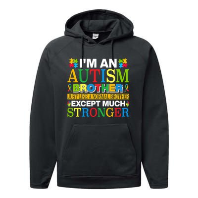 Autism Brother Quotes Motivational Autism Awareness Autism Support Performance Fleece Hoodie