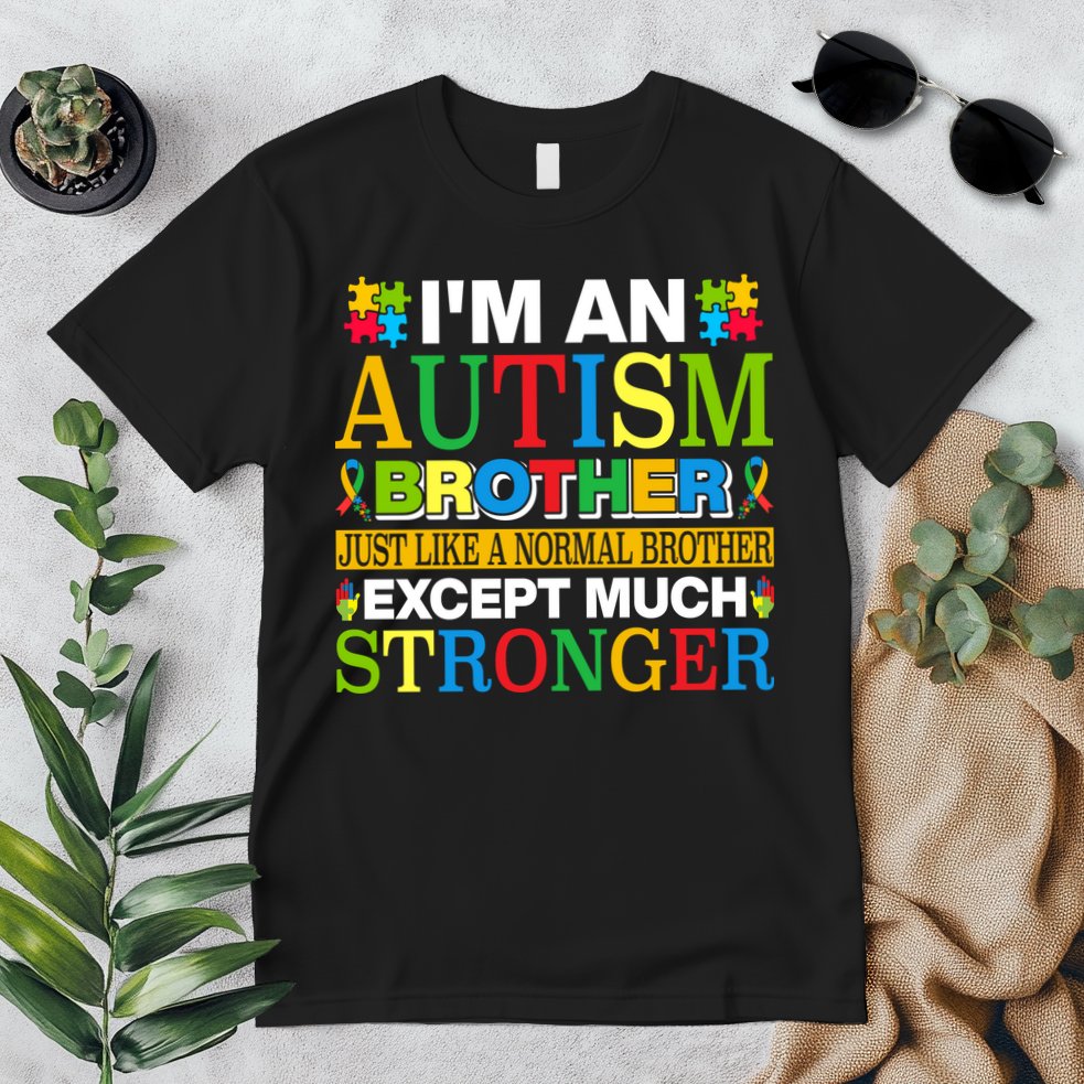 Autism Brother Quotes Motivational Autism Awareness Autism Support Premium T-Shirt