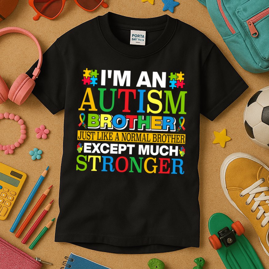 Autism Brother Quotes Motivational Autism Awareness Autism Support Kids T-Shirt