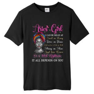 Aries Black Queen Zodiac Birthday Afro Gift Tall Fusion ChromaSoft Performance T-Shirt