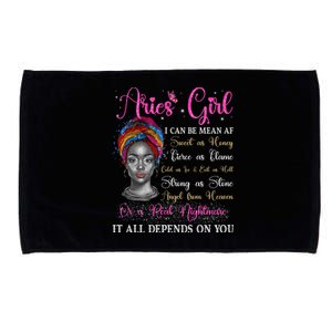 Aries Black Queen Zodiac Birthday Afro Gift Microfiber Hand Towel