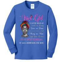 Aries Black Queen Zodiac Birthday Afro Gift Kids Long Sleeve Shirt