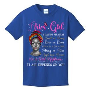 Aries Black Queen Zodiac Birthday Afro Gift Kids T-Shirt