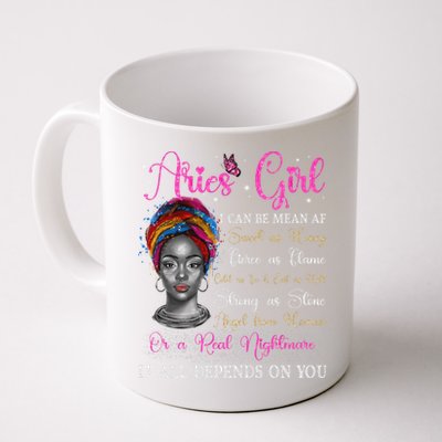 Aries Black Queen Zodiac Birthday Afro Gift Coffee Mug