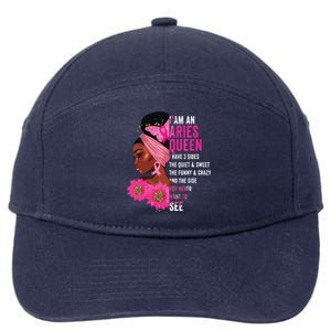 Aries Black Queen I Have 3 Sides April Girl Women Birthday 7-Panel Snapback Hat