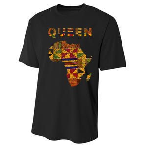 Afro Black Queen African Ghana Kente Cloth Family Matching Performance Sprint T-Shirt