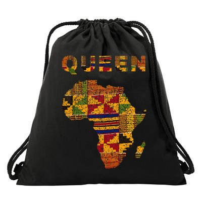 Afro Black Queen African Ghana Kente Cloth Family Matching Drawstring Bag