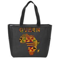 Afro Black Queen African Ghana Kente Cloth Family Matching Zip Tote Bag