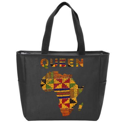 Afro Black Queen African Ghana Kente Cloth Family Matching Zip Tote Bag