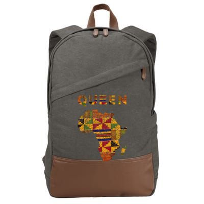 Afro Black Queen African Ghana Kente Cloth Family Matching Cotton Canvas Backpack