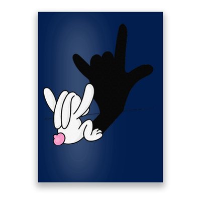 ASL Bunny Reflection I Love You Hand Sign Language Easter Poster