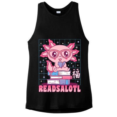 Axolotl Books Readsalotl Reading Bookworm Ladies PosiCharge Tri-Blend Wicking Tank