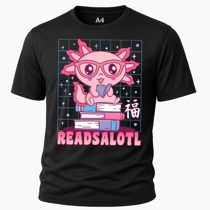 Axolotl Books Readsalotl Reading Bookworm Cooling Performance Crew T-Shirt