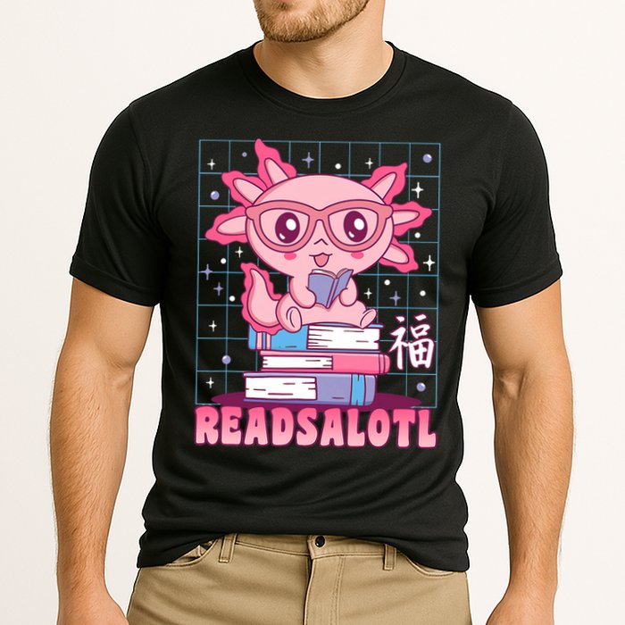 Axolotl Books Readsalotl Reading Bookworm Cooling Performance Crew T-Shirt