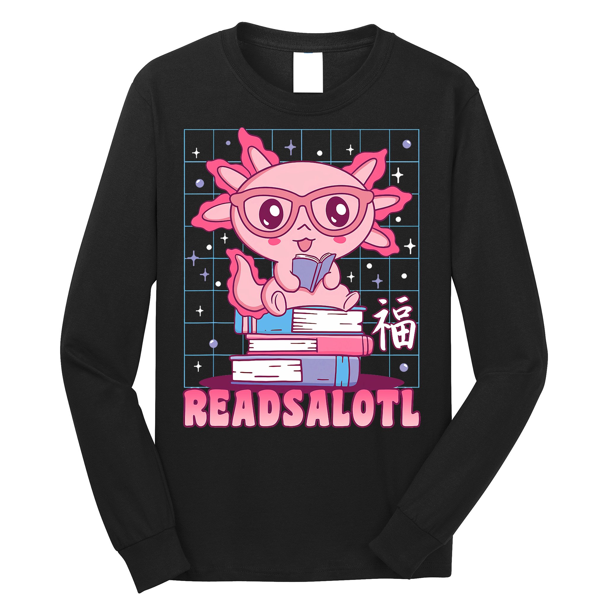 Axolotl Books Readsalotl Reading Bookworm Long Sleeve Shirt