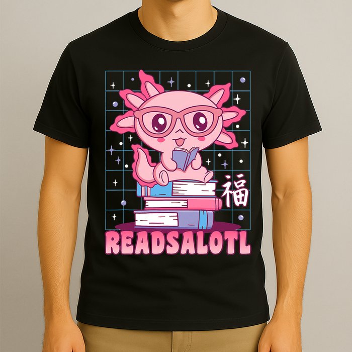 Axolotl Books Readsalotl Reading Bookworm T-Shirt