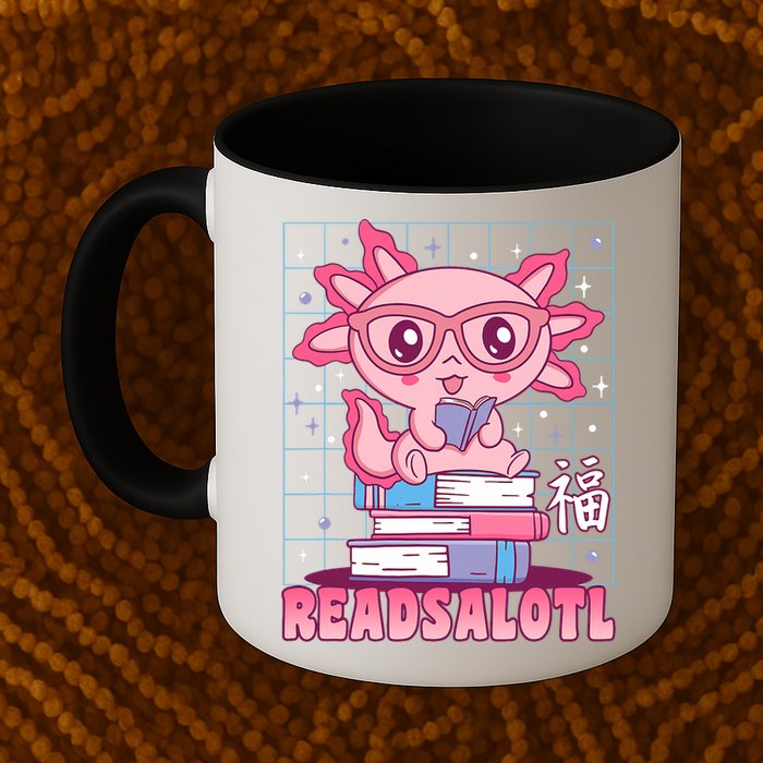 Axolotl Books Readsalotl Reading Bookworm Mug
