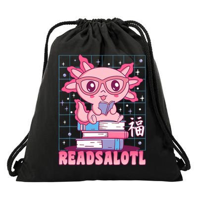 Axolotl Books Readsalotl Reading Bookworm Drawstring Bag