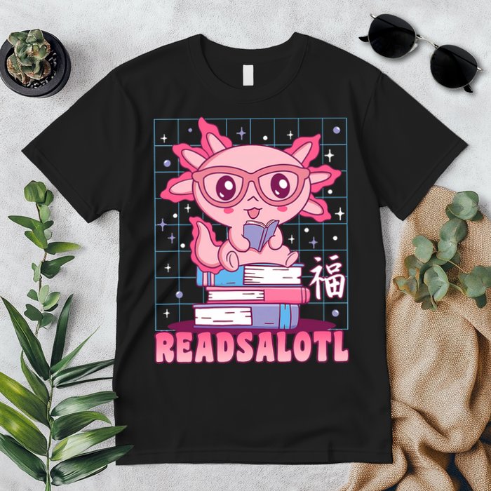 Axolotl Books Readsalotl Reading Bookworm Premium T-Shirt