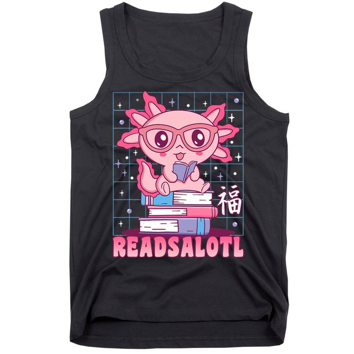 Axolotl Books Readsalotl Reading Bookworm Tank Top