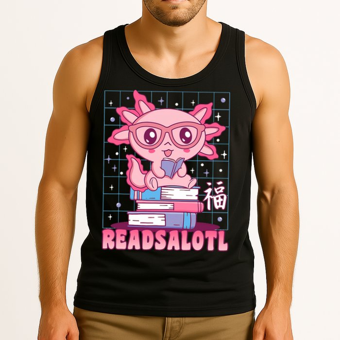 Axolotl Books Readsalotl Reading Bookworm Tank Top