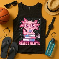 Axolotl Books Readsalotl Reading Bookworm Tank Top