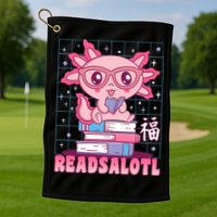 Axolotl Books Readsalotl Reading Bookworm Golf Towel