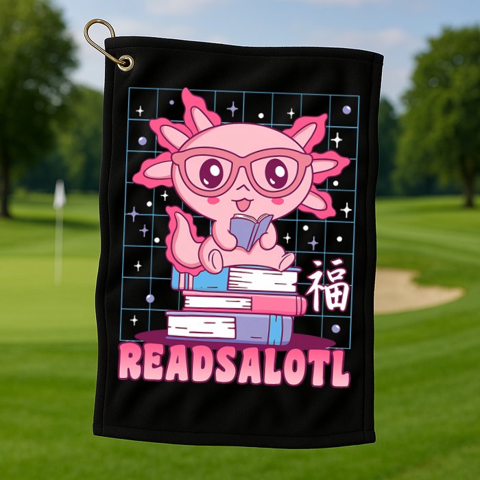 Axolotl Books Readsalotl Reading Bookworm Golf Towel