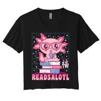 Axolotl Books Readsalotl Reading Bookworm Women's Crop Top Tee