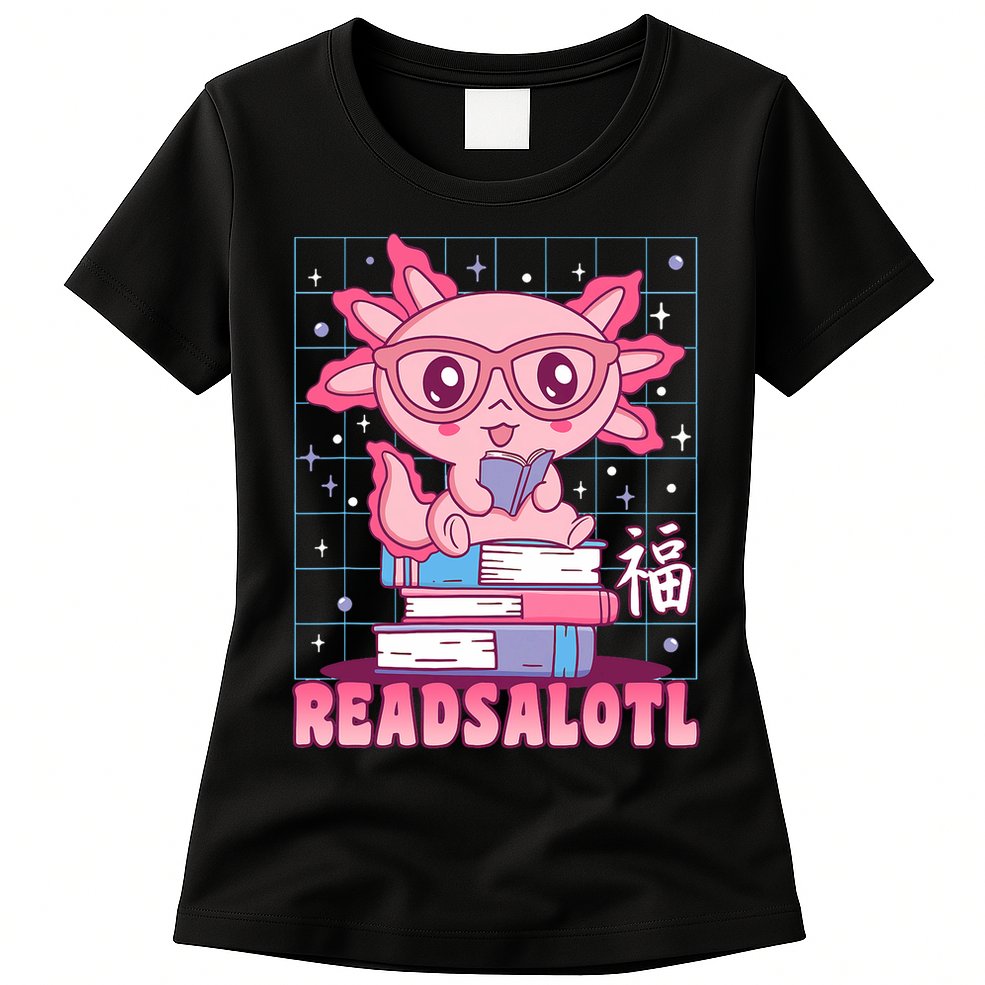 Axolotl Books Readsalotl Reading Bookworm Womens T-Shirt