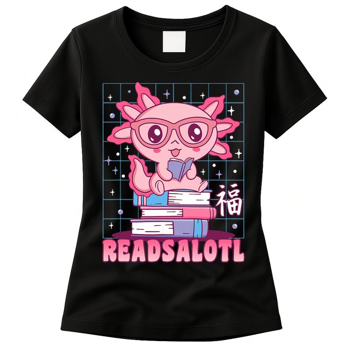 Axolotl Books Readsalotl Reading Bookworm Womens T-Shirt