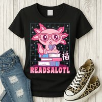 Axolotl Books Readsalotl Reading Bookworm Womens T-Shirt