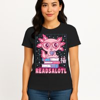 Axolotl Books Readsalotl Reading Bookworm Womens T-Shirt