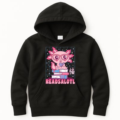 Axolotl Books Readsalotl Reading Bookworm Kids Hoodie