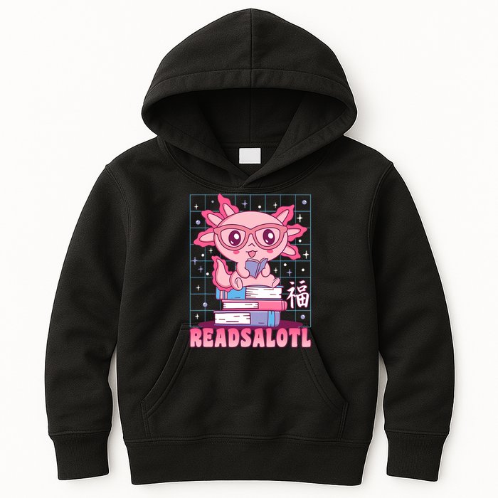 Axolotl Books Readsalotl Reading Bookworm Kids Hoodie